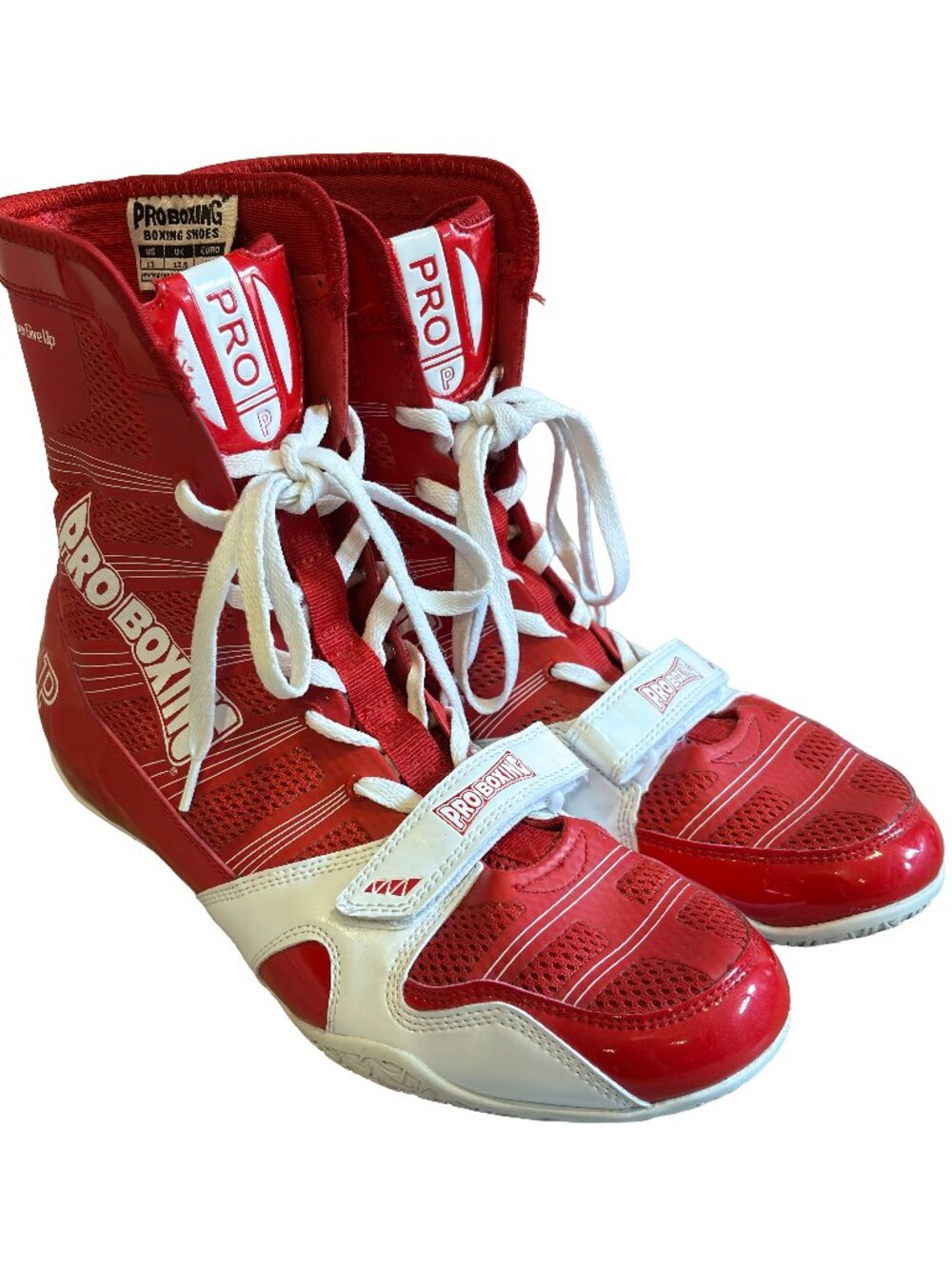 Pro Boxing Red White High Top Boxing Shoes Men’s Size 13